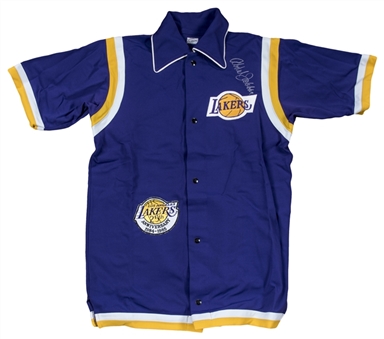 1984-1985 Kareem Abdul-Jabbar Signed Los Angeles Lakers 25th Anniversary Collared Shooting Shirt (Abdul-Jabbar LOA)